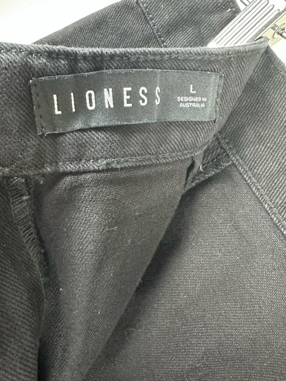 Lioness Black Mini Skirt Denim Classic Staple Front Slit Y2K Basic - Picture 6 of 8